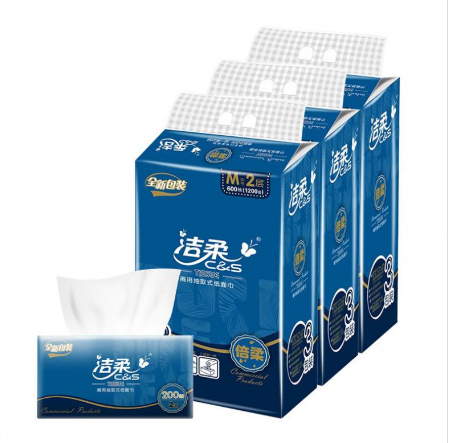CR021-03A洁柔牌纸面巾(商用软抽)200抽2层(3包装)