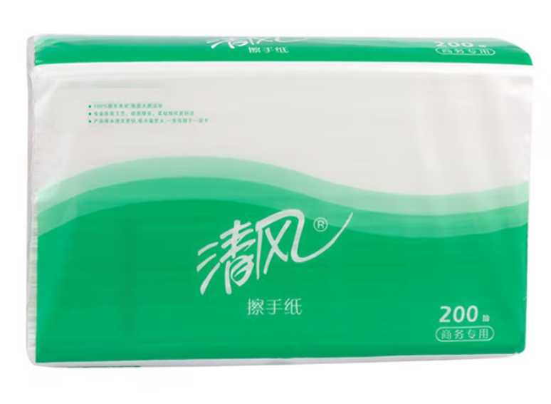 清风1层三折200张 擦手纸