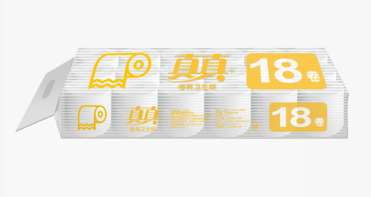 真真2层圆点压花60段18卷装卷筒卫生纸（大包袋）